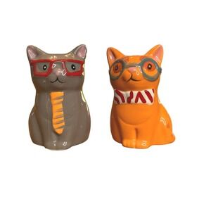 Boston Warehouses Smarty Cat Salt And Pepper Shaker Set NIB